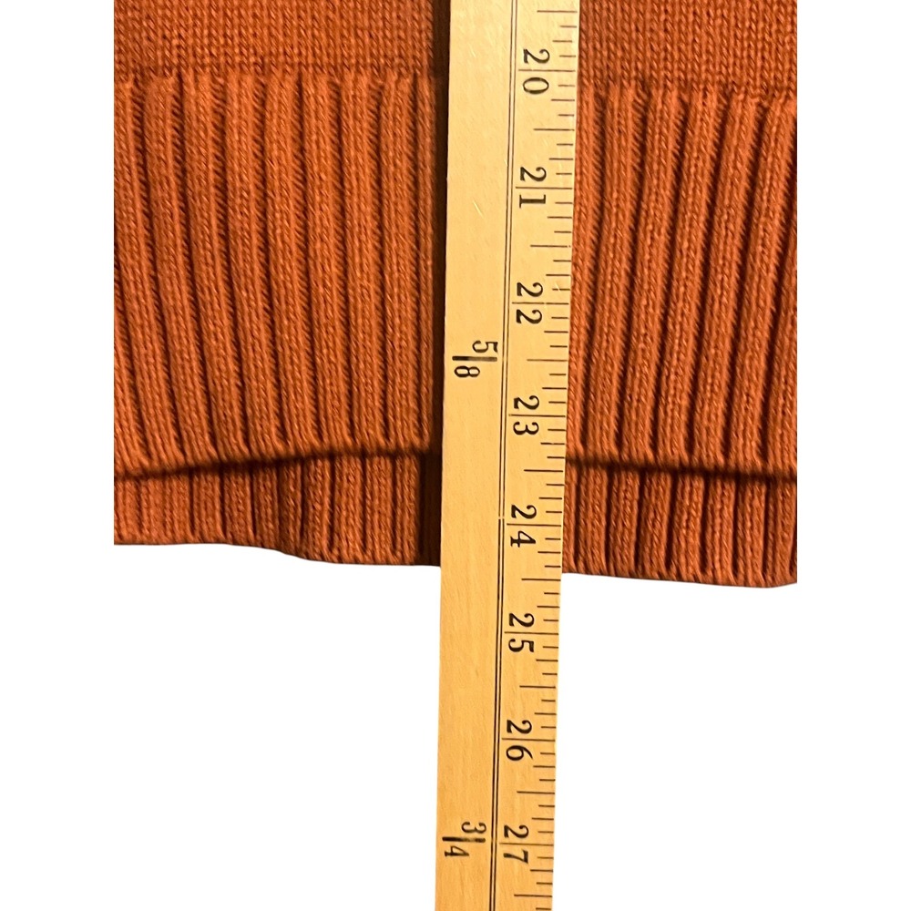 Quince Organic Cotton Boyfriend Crew Sweater Womens L Rust Orange Oversized NWOT - Picture 4 of 6